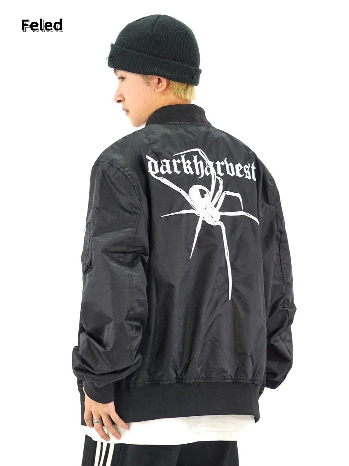 Feila Denton embroidered loose baseball uniform for men and women Japanese solid color retro hiphop couple niche design jacket