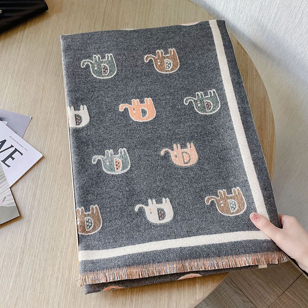 Temperamento femminile simpatico elefante finto cashmere morbido scialle invernale caldo Sciarpa coreana della marea_voghion.com