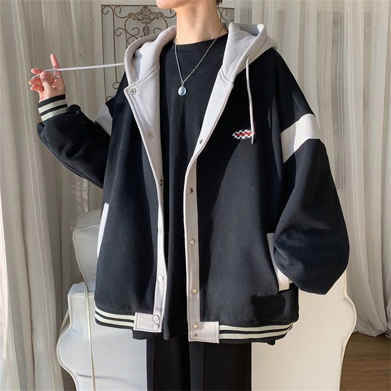 2023新款鹽系美式撞色棒球服男春秋ins復古夾克高街學生寬鬆外套