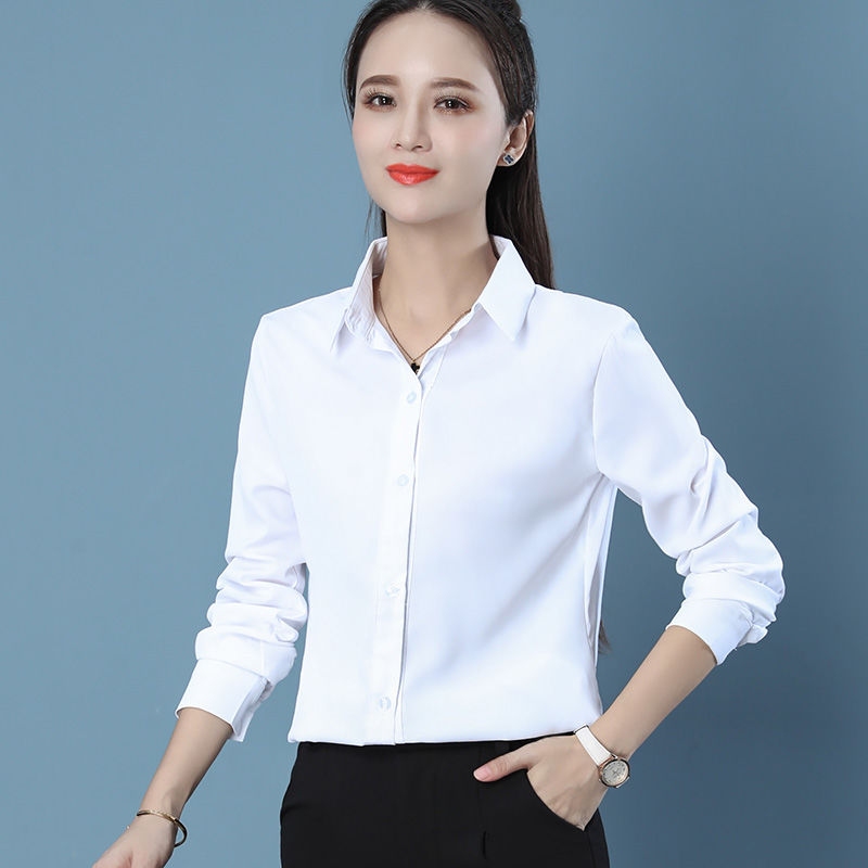 白襯衫女士長袖職業裝顯瘦工作服高檔氣質通勤休閒上衣商務白襯衣