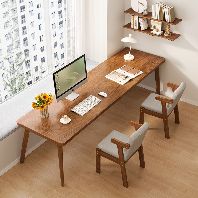 长条桌子靠墙窄桌子长方形办公桌双人学习桌子电脑桌实木腿工作台