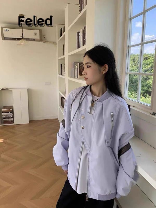 Feila Denton retro design baseball uniform jacket for men and women casual American street work jacket trendy top