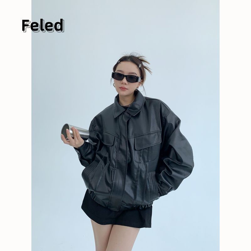 Feira Denton retro American high-end niche lapel jacket jacket for men and women loose, slim and versatile trendy top