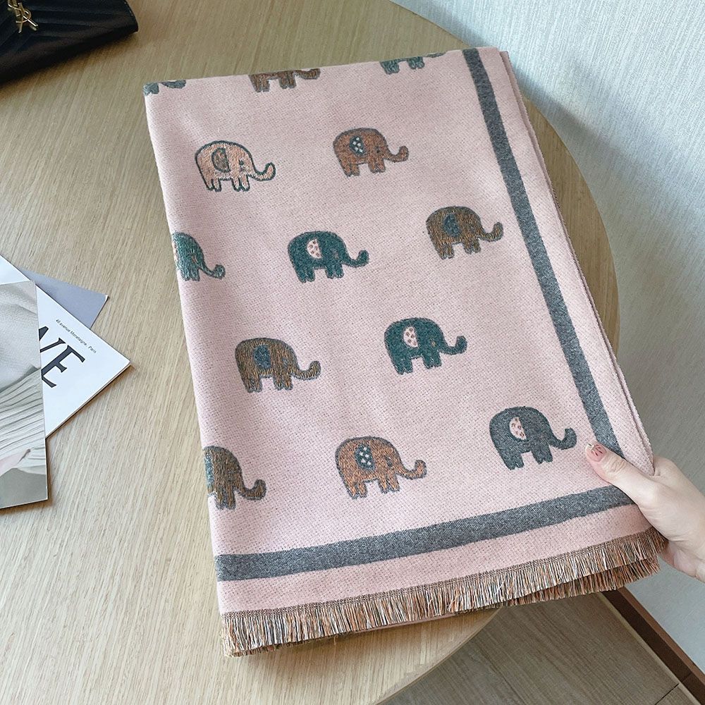 Temperamento femminile simpatico elefante finto cashmere morbido scialle invernale caldo Sciarpa coreana della marea_voghion.com