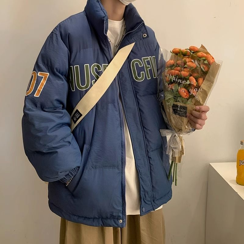 2023年冬季白鴨絨短款羽絨服男士寬鬆ins潮牌衝鋒衣大碼連帽外套