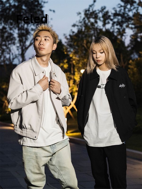 Feira Denton jackets for men and women, spring and autumn, high-end workwear jackets, American retro loose casual couple tops