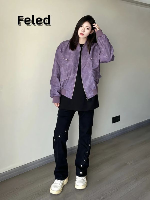 Feira Denton's new loose and slim jacket for men and women, high-end and handsome design, trendy pilot tops