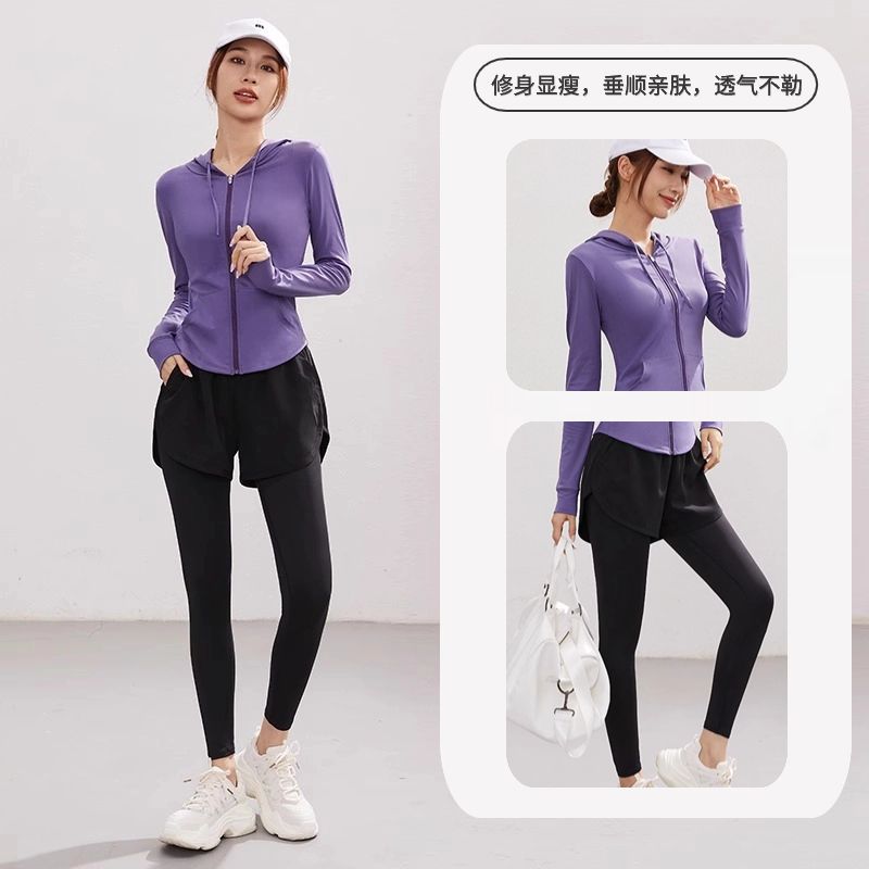 Fanstick Yoga Wear Suit Women's Slim Sports Long Sleeve Running Suit Female Student Morning Running Training Fitness Wear