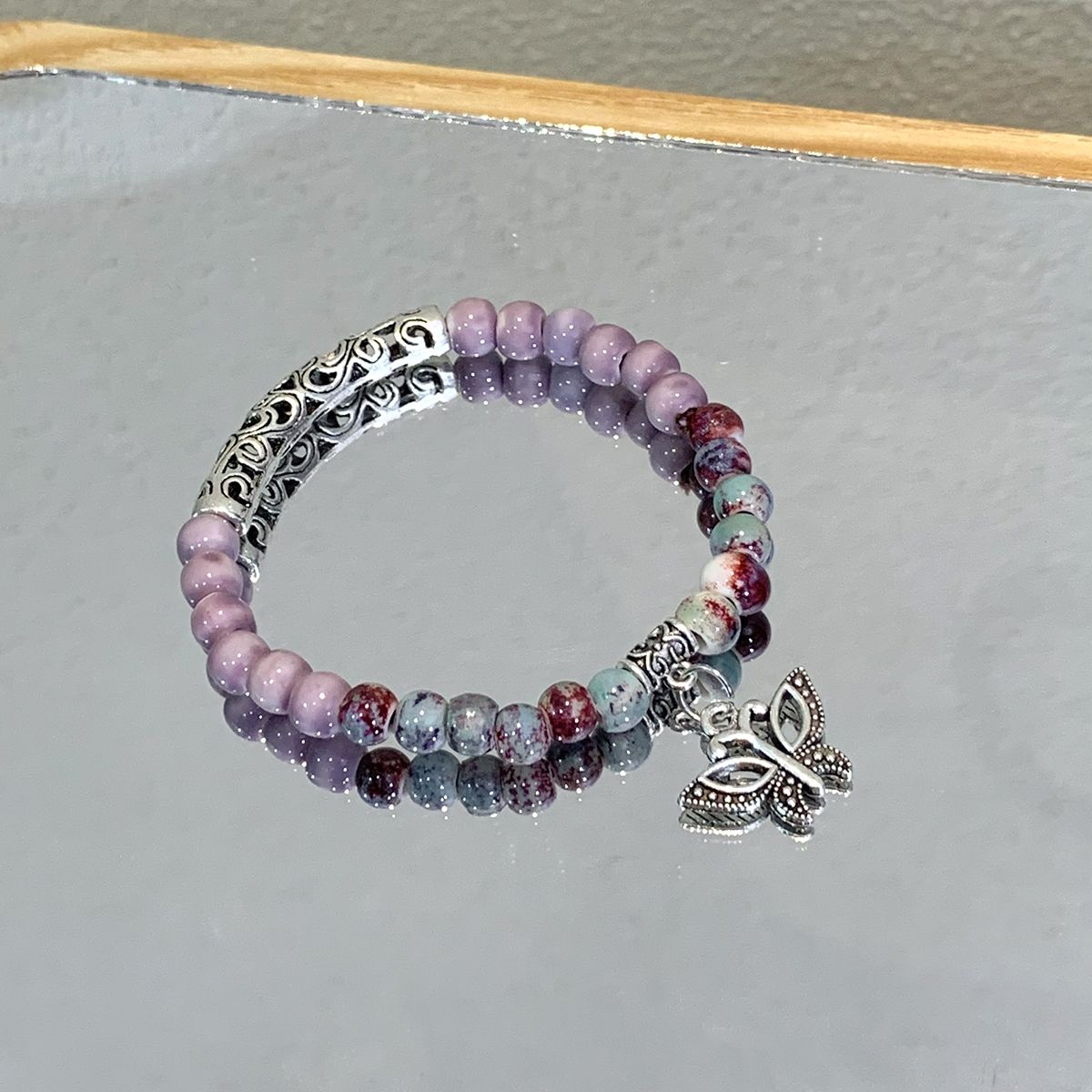 New Chinese style national style ceramic bracelet, elastic, versatile, niche, fashionable and high-looking bracelet