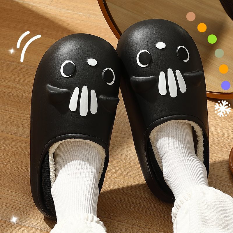 Waterproof cotton slippers for women winter 2023 new style bag heels indoor home confinement warm thick-soled cotton shoes for women autumn and winter
