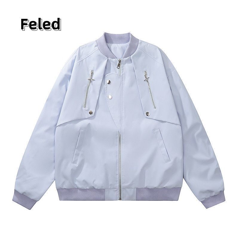 Feila Denton American retro loose casual bomber jacket for men and women European and American high street fashion design jacket