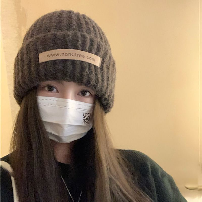 毛線帽子女秋冬韓版大頭圍顯臉小時尚百搭加厚保暖冷帽洋氣針織帽