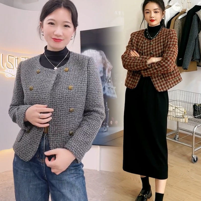 藍海奕諾小香風氣質外套女2023秋季新款高級感百搭小個子短款上衣
