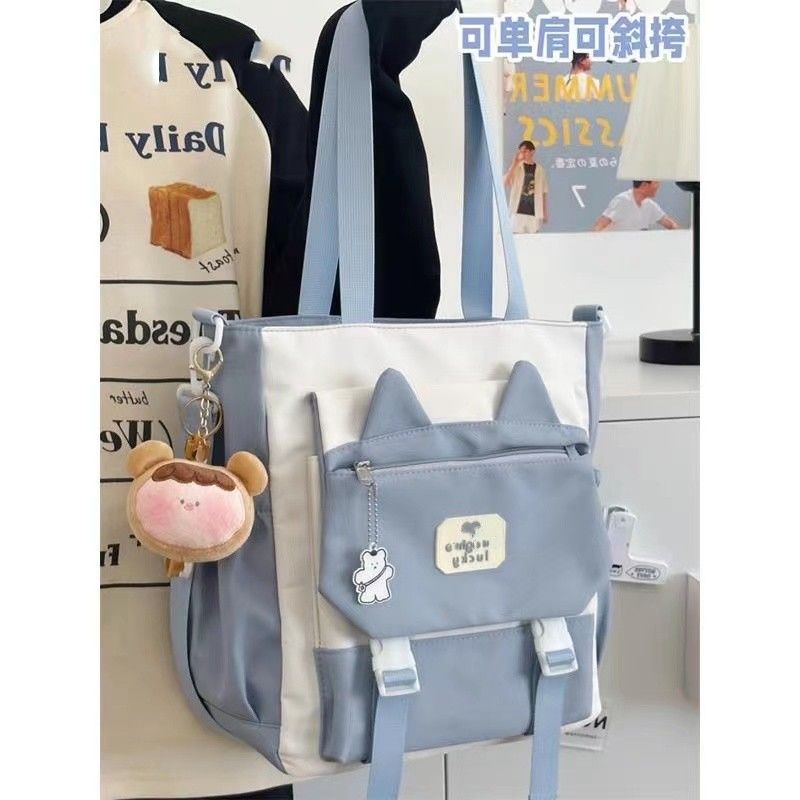 日系少女學院ins可愛單肩包學生上課補習包包大容量百搭斜挎包女