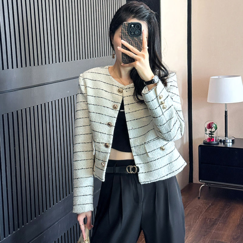 French style small fragrant jacket for women autumn and winter 2023 new women's small high-end lady style short top