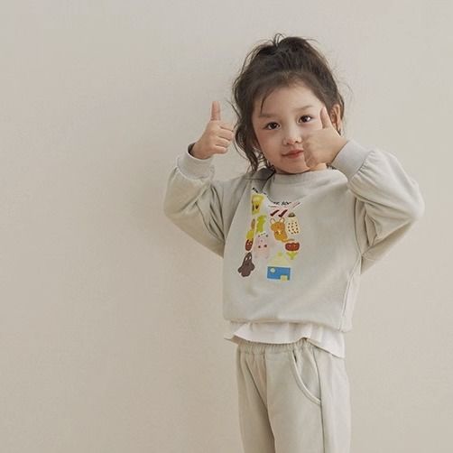 Princess style spring and autumn new style girls sweatshirt and trousers suit kindergarten fashionable sports and leisure two-piece set boys trendy
