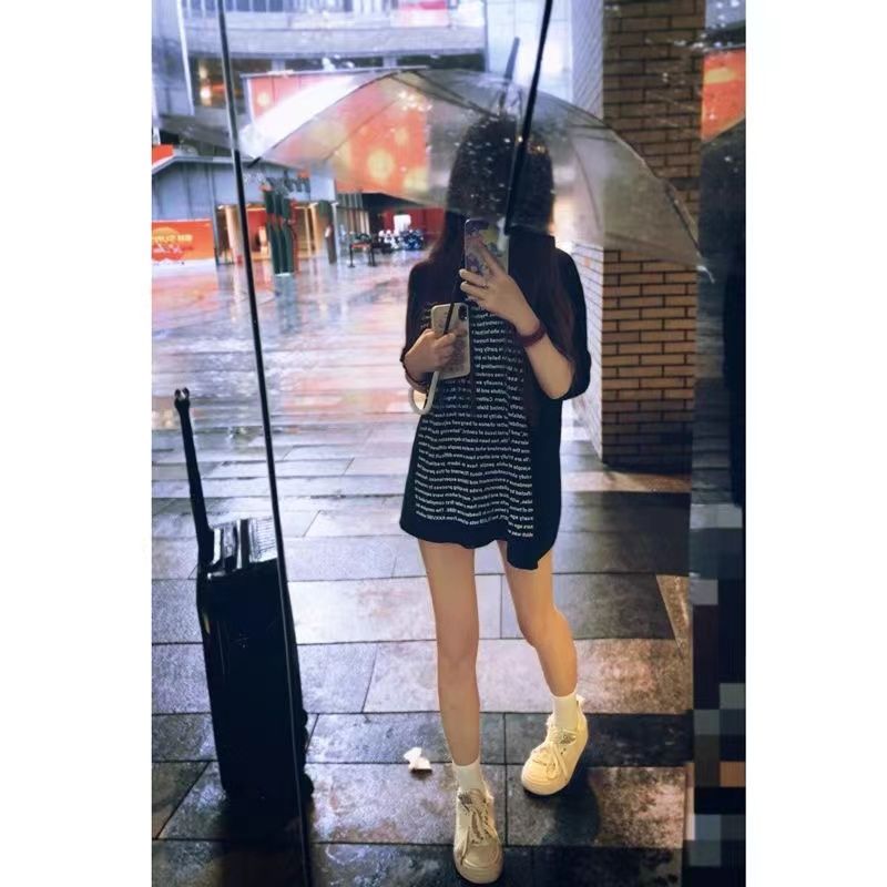 100%純棉夏季新款高街字母印花炸街短袖T恤女學生韓版寬鬆顯瘦上