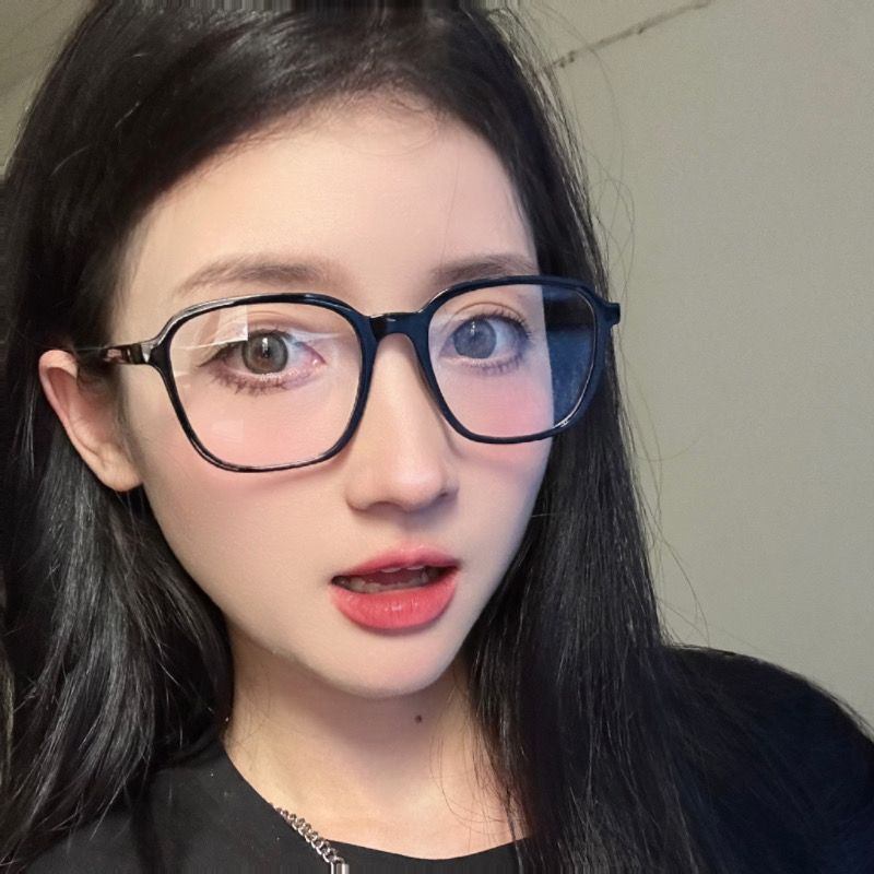 Glasses, myopia degree artifact, can be paired with black-framed plain glasses, flat mirrors, Korean style trendy large-framed blue light for slimming