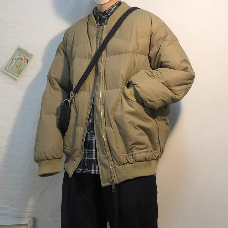 冬季新款ins加厚麵包服棉衣男韓版寬鬆bf風棒球領保暖棉服外套潮
