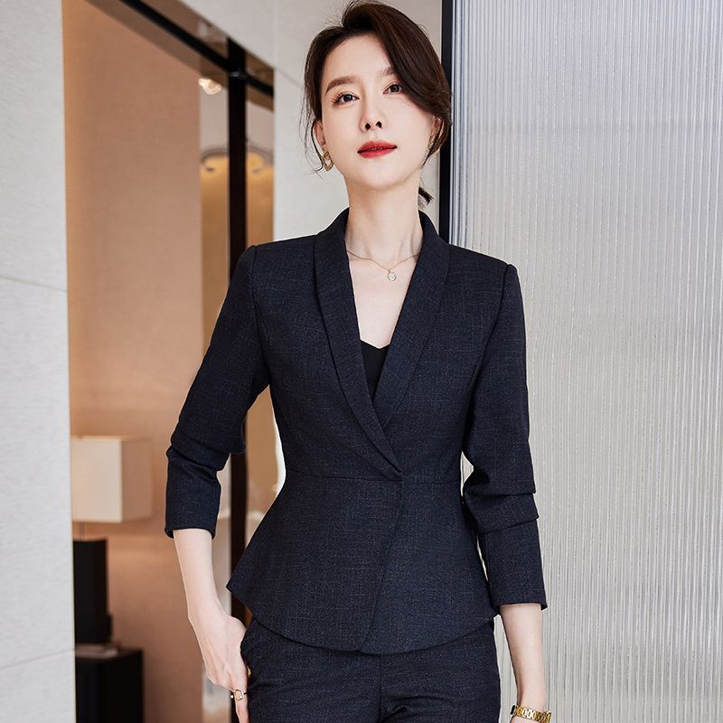 Professional suit suit women's formal jacket 2023 autumn and winter new high-end suit beauty salon jewelry store work clothes