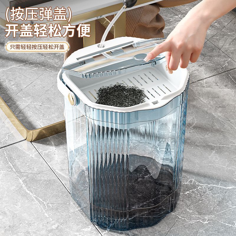 透明垃圾桶家用高颜值茶水茶渣桶客厅厨房干湿分离桶大容量收纳桶