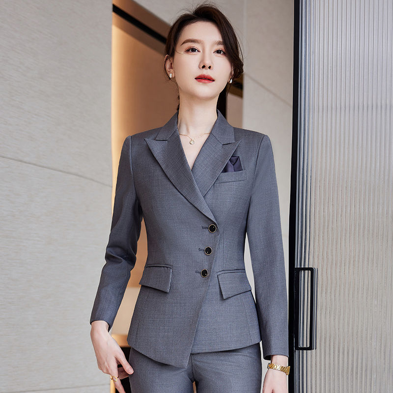 Professional suit suit for women in autumn and winter, capable and temperamental, women's formal wear, front desk work clothes, hotel manager work clothes, high-end