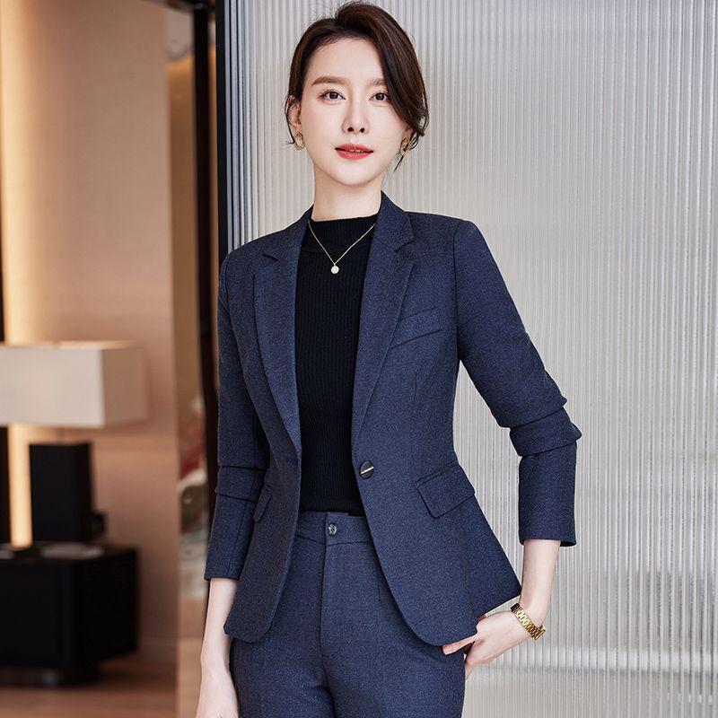 High-end professional suit suit for women, autumn and winter temperament, goddess style, high-end suit, commuting interview formal work wear