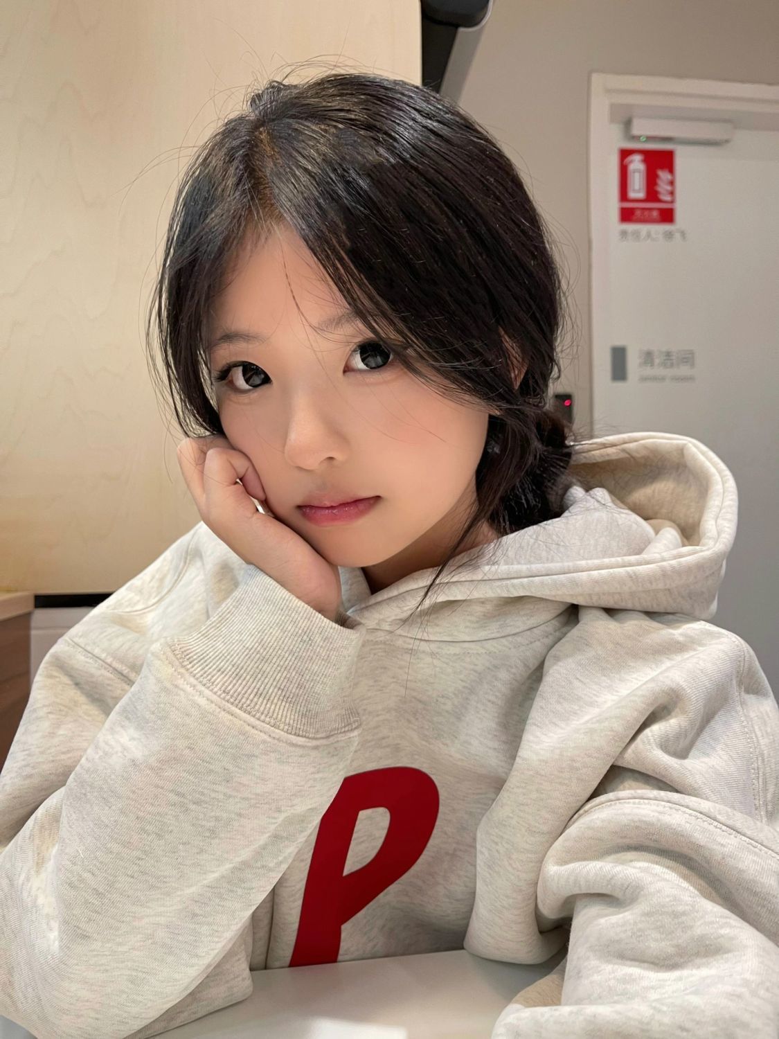100%紡棉美式復古BF慵懶風百搭灰色連帽衛衣寬鬆oversize上衣女