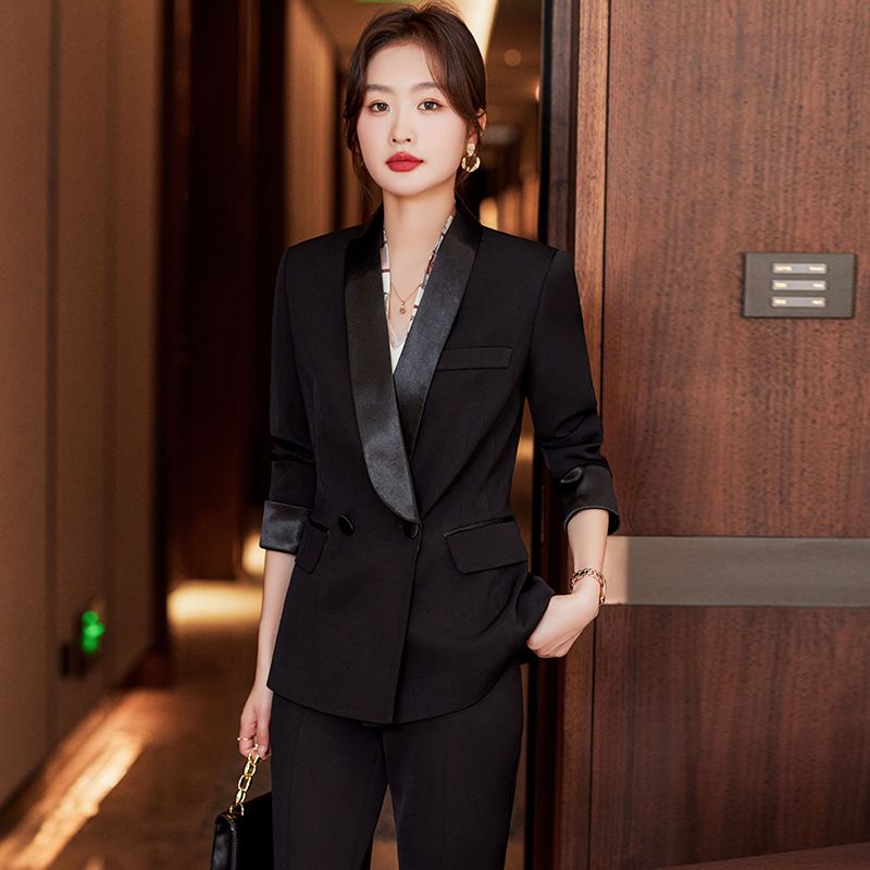 Orange high-end suit suit for women  new temperament suit jacket workplace commuting casual professional formal wear