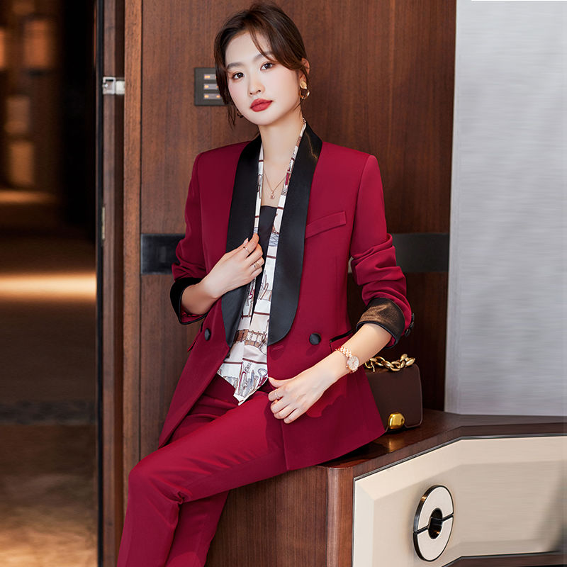 Orange high-end suit suit for women  new temperament suit jacket workplace commuting casual professional formal wear