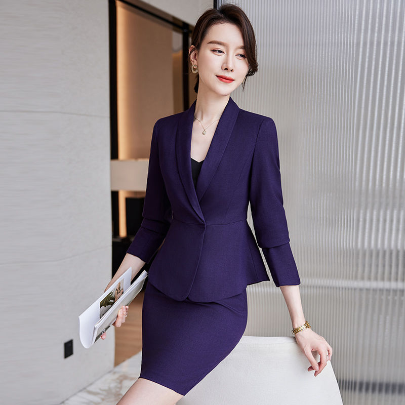 Professional suit suit women's formal jacket 2023 autumn and winter new high-end suit beauty salon jewelry store work clothes