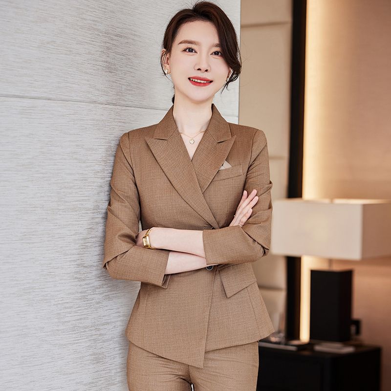 Professional suit suit for women in autumn and winter, capable and temperamental, women's formal wear, front desk work clothes, hotel manager work clothes, high-end