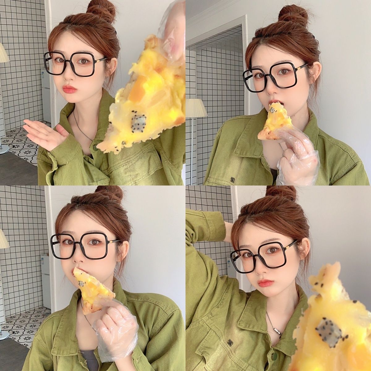 Eye radiation protection large frame oversized square blue light glasses black frame plain slimming myopia glasses flat mirror degree