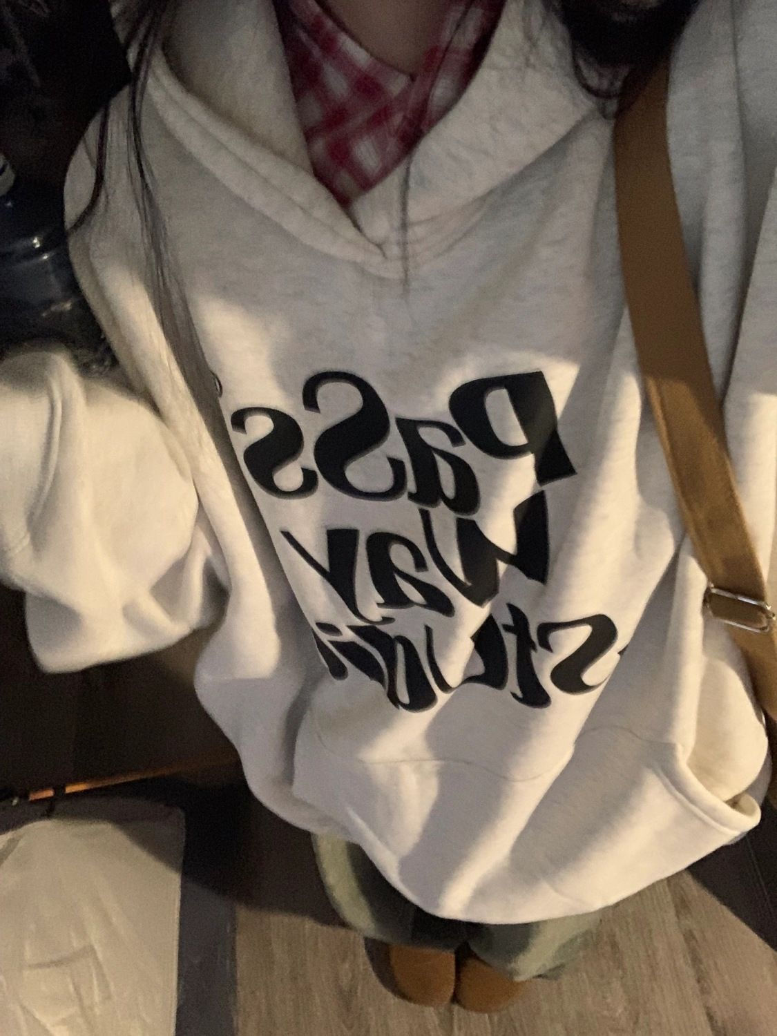 100%紡棉美式高街潮百搭淺灰色衛衣oversize小眾設計ins風上衣女