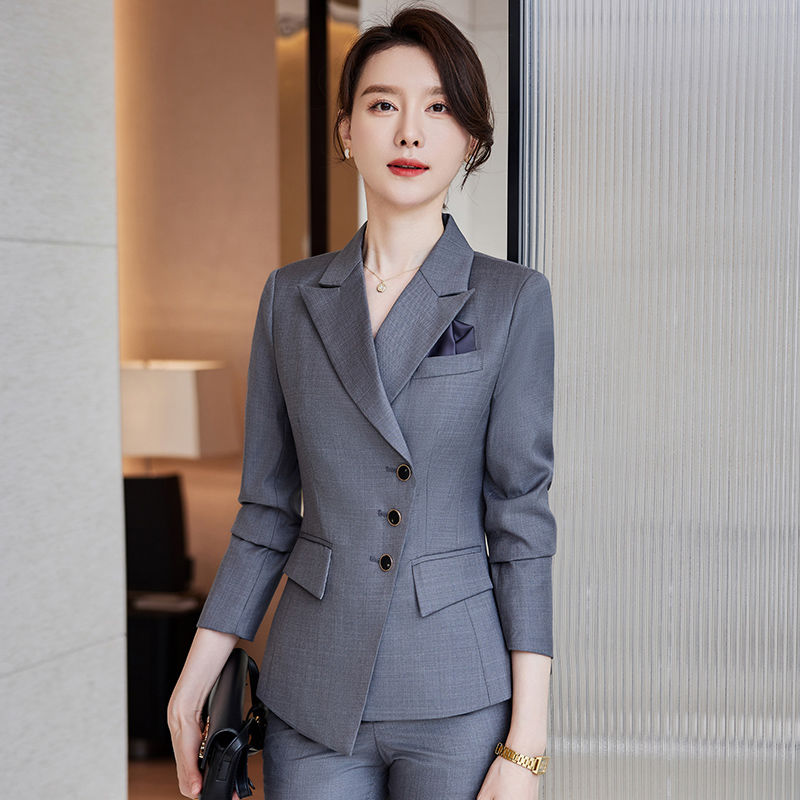 Professional suit suit for women in autumn and winter, capable and temperamental, women's formal wear, front desk work clothes, hotel manager work clothes, high-end