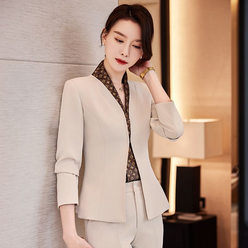 Business suit suit for women, autumn and winter high-end temperament suit, hotel manager front desk jewelry store work clothes