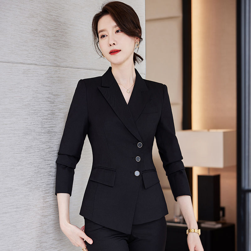 Professional suit suit for women in autumn and winter, capable and temperamental, women's formal wear, front desk work clothes, hotel manager work clothes, high-end