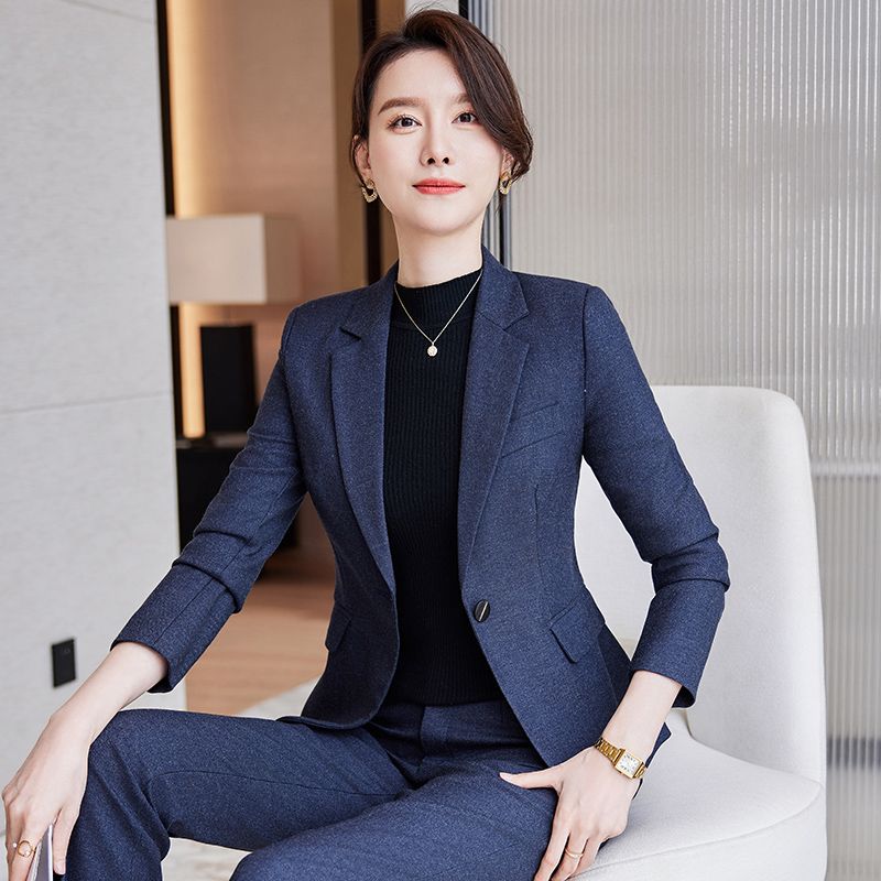 High-end professional suit suit for women, autumn and winter temperament, goddess style, high-end suit, commuting interview formal work wear