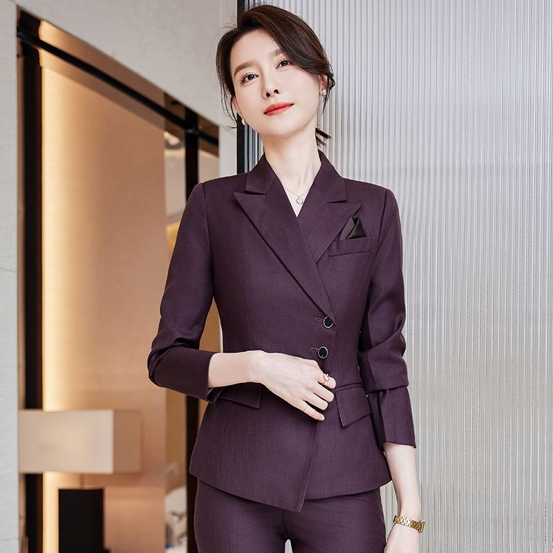 Professional suit suit for women in autumn and winter, capable and temperamental, women's formal wear, front desk work clothes, hotel manager work clothes, high-end