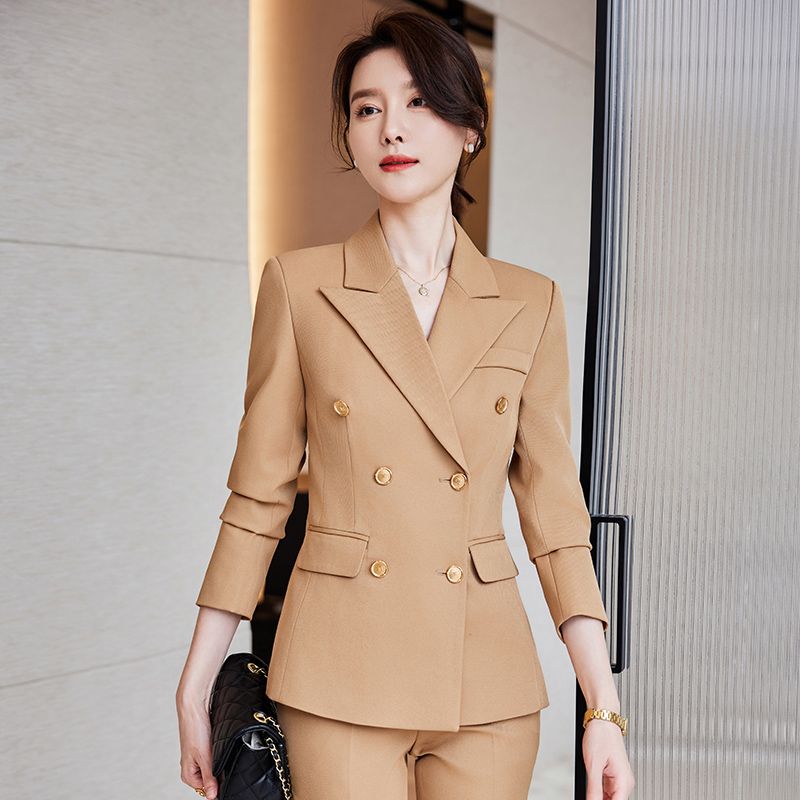 Double-breasted business suit suit for women 2023 new temperament goddess style formal work clothes suit jacket