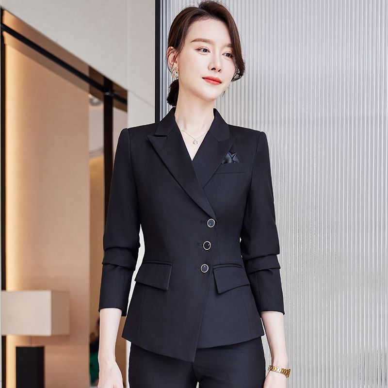 Professional suit suit for women in autumn and winter, capable and temperamental, women's formal wear, front desk work clothes, hotel manager work clothes, high-end