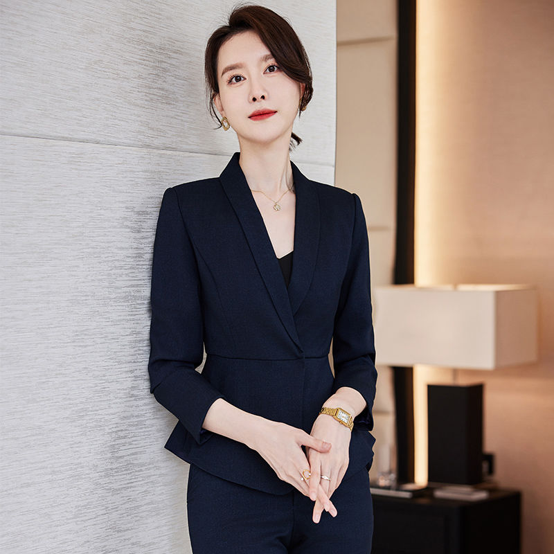Professional suit suit women's formal jacket 2023 autumn and winter new high-end suit beauty salon jewelry store work clothes