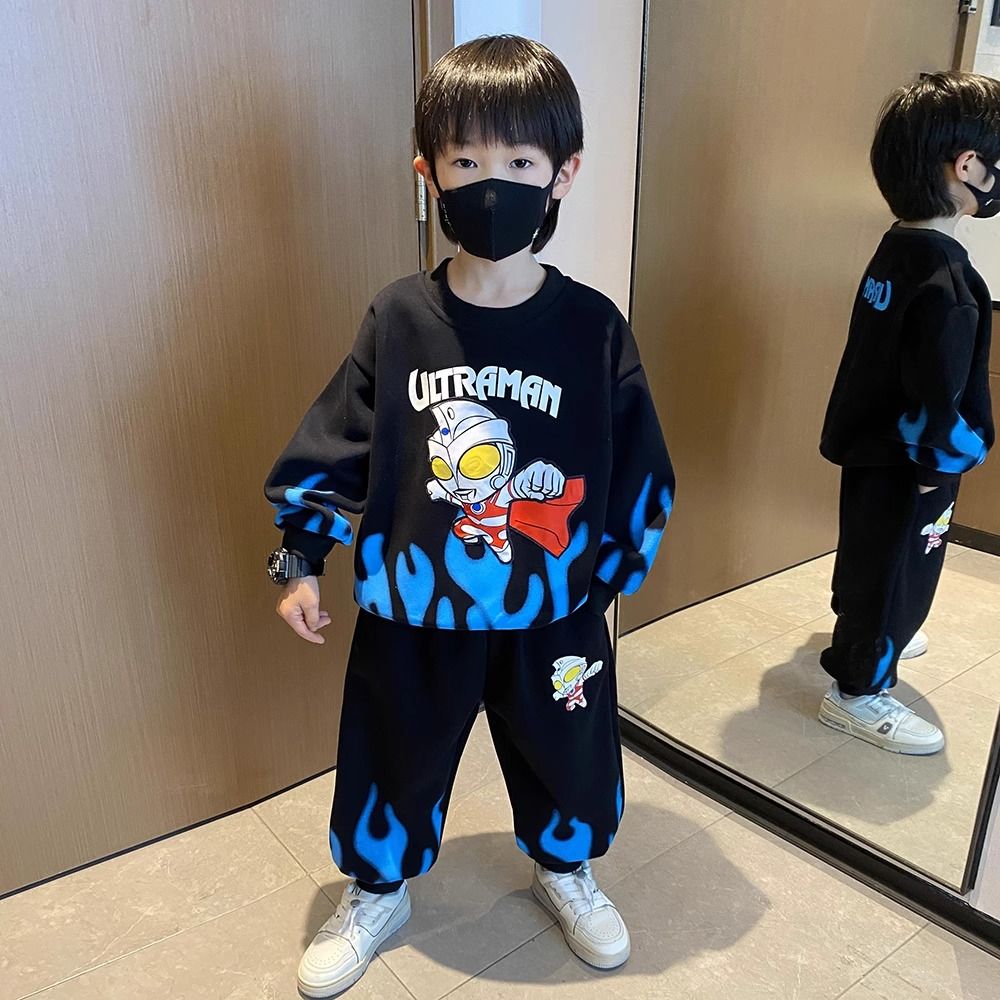 Ultraman Clothes Boys Suit Trendy Handsome Fashionable Children's Sweater 2023 New Baby Cool Handsome Children's Clothing Autumn Clothes