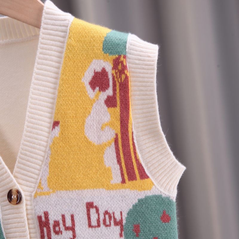 新款英伦时尚春秋婴儿童装马甲毛衣男女小童宝宝针织开衫背心外穿