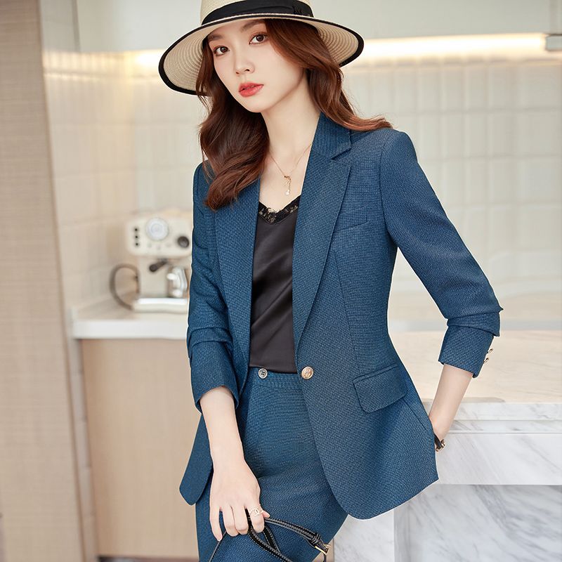 Coffee suit women's autumn and winter 2023 new high-end professional wear formal wear small casual suit jacket