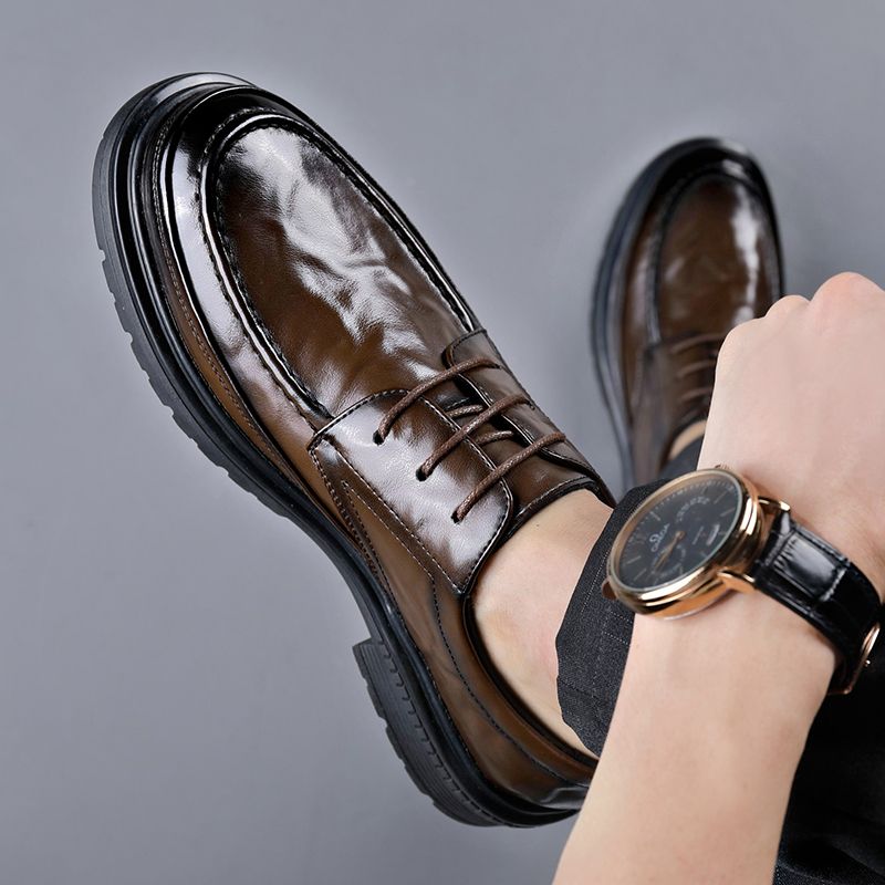 Automne nouvelle robe d'affaires décontracté Style britannique véritable Derby chaussures haut de gamme hommes en cuir_voghion.com