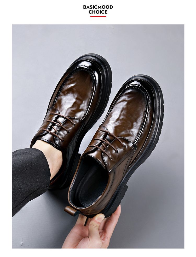 Automne nouvelle robe d'affaires décontracté Style britannique véritable Derby chaussures haut de gamme hommes en cuir_voghion.com