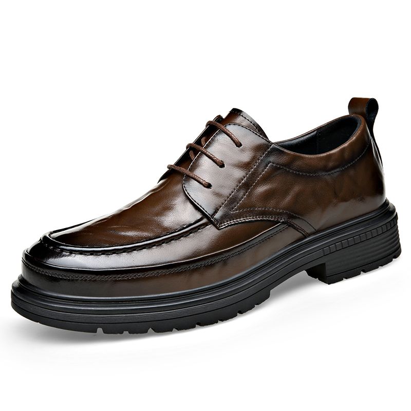 Automne nouvelle robe d'affaires décontracté Style britannique véritable Derby chaussures haut de gamme hommes en cuir_voghion.com