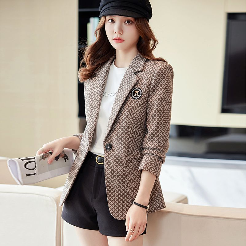 High-end street blazer women's autumn and winter 2023 new Korean style fashion temperament casual women's suit top