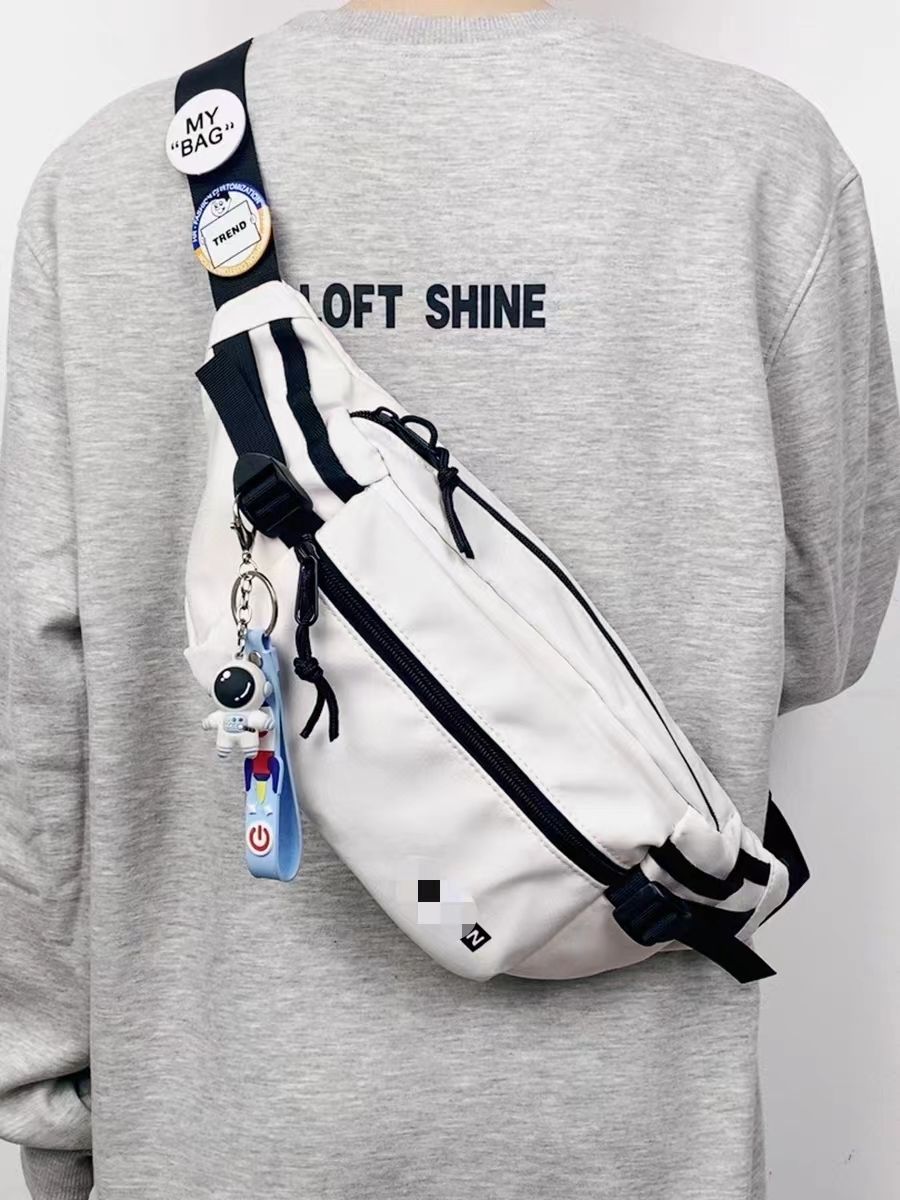 Chest bag for men, trendy street cross-body backpack for girls, fashionable and casual Japanese waist bag ins fashion brand shoulder bag